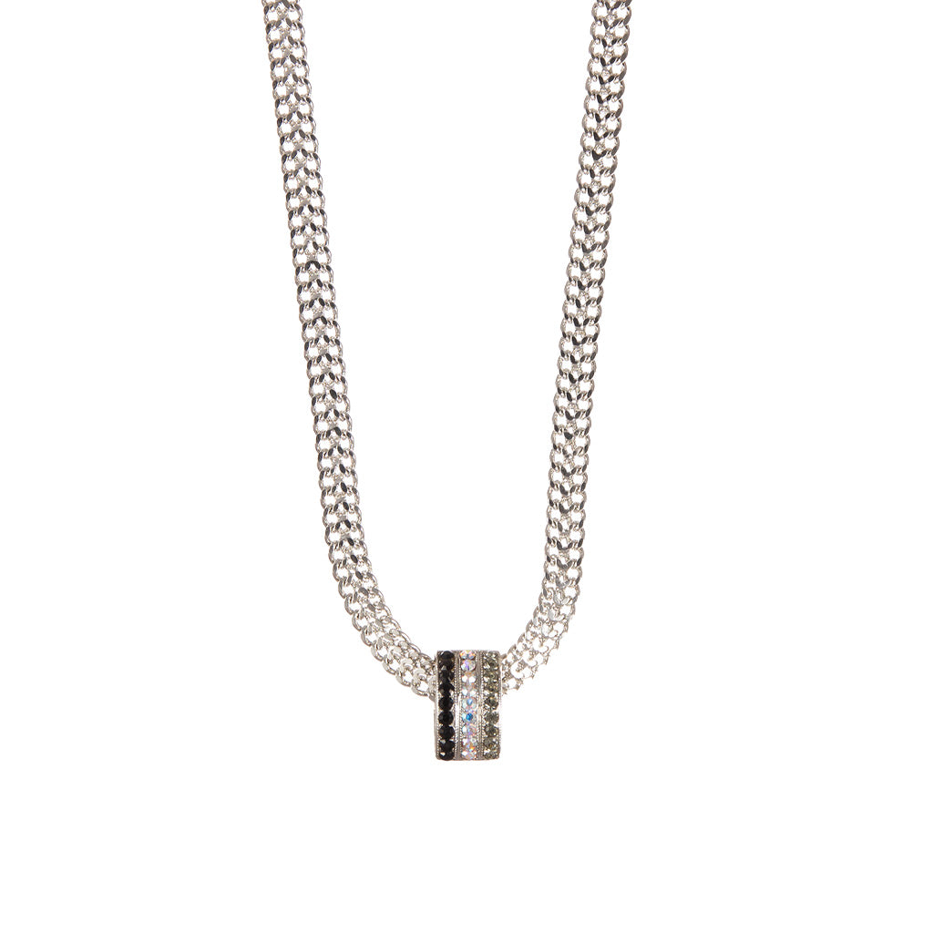 Embellished Slide with Herringbone Chain in "Obsidian Shores" *Custom*