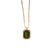 Emerald Cut Halo Pendant in "Olive Garnish" - Rose Gold