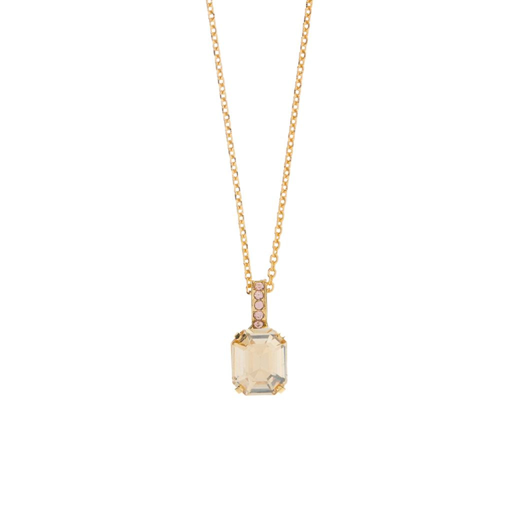 Embellished Emerald Cut Pendant in "Champagne Kisses" *Custom*