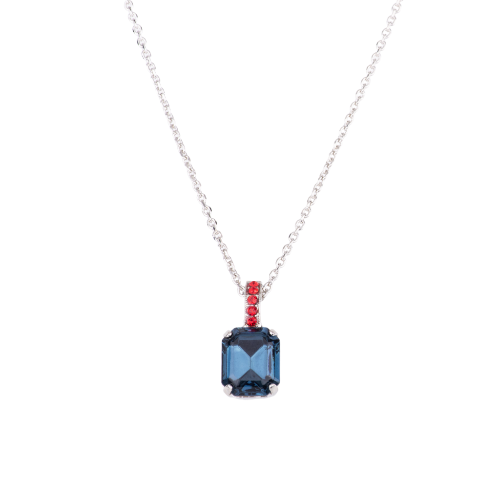Embellished Emerald Cut Pendant in "Americana" *Custom*