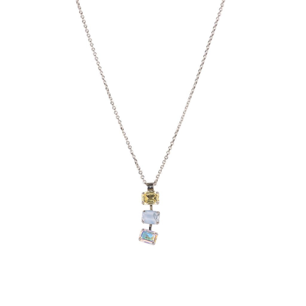 Petite Emerald Pendant in "Saltwater Taffy" - Rhodium
