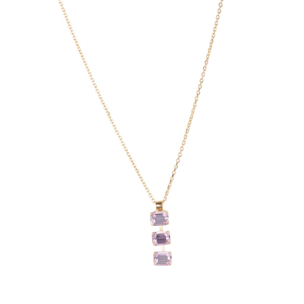 Petite Emerald Pendant in "Light Rose" - Yellow Gold
