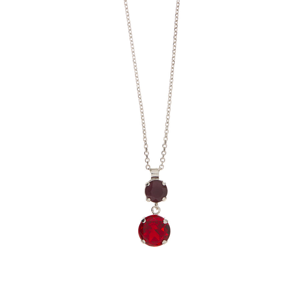 Large Double Stone Rivoli Pendant in Sun-Kissed "Cranberry Crush" *Custom*