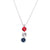 Medium Three Stone Pendant in "Americana" - Rhodium