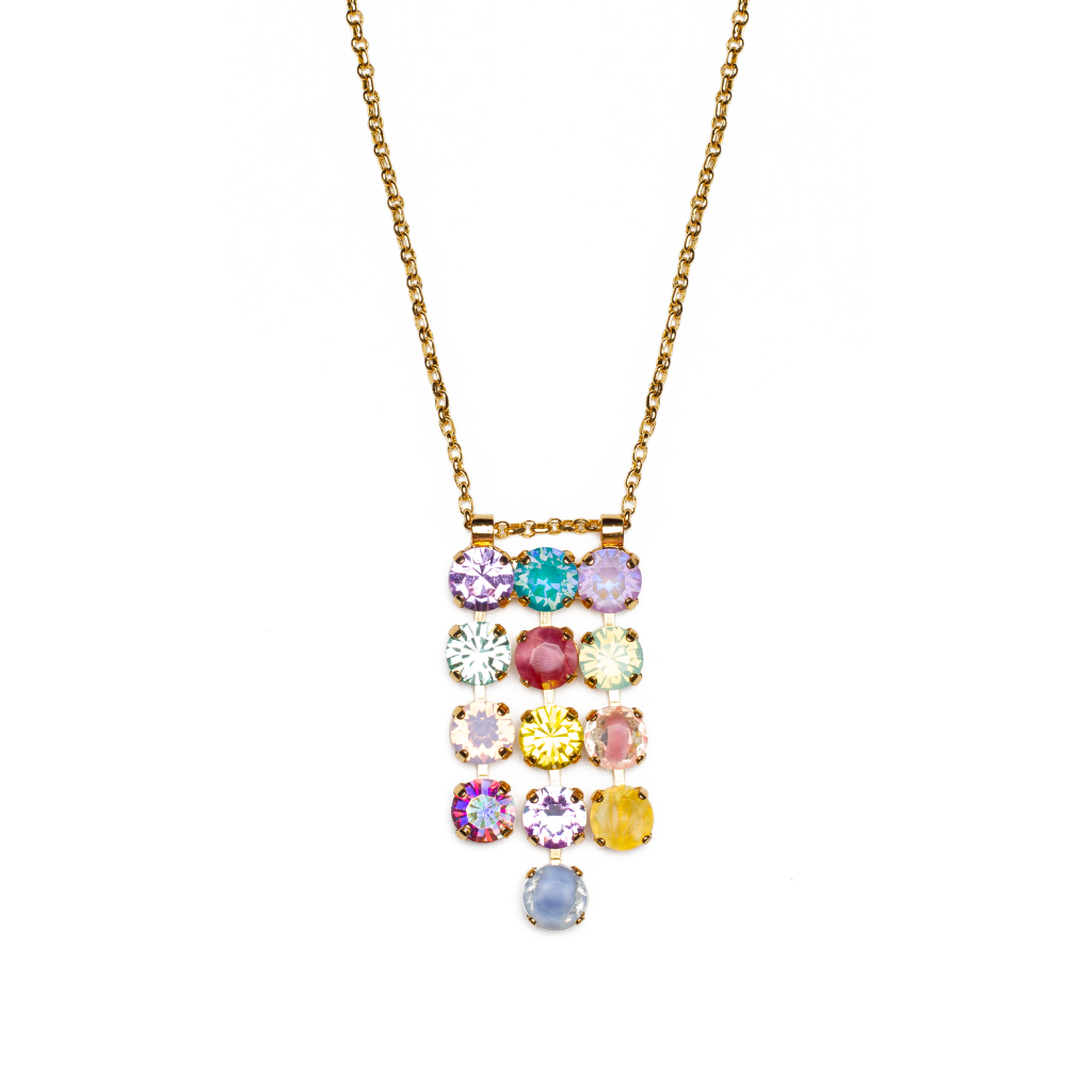 Small Waterfall Pendant in "Saltwater Taffy" - Rhodium