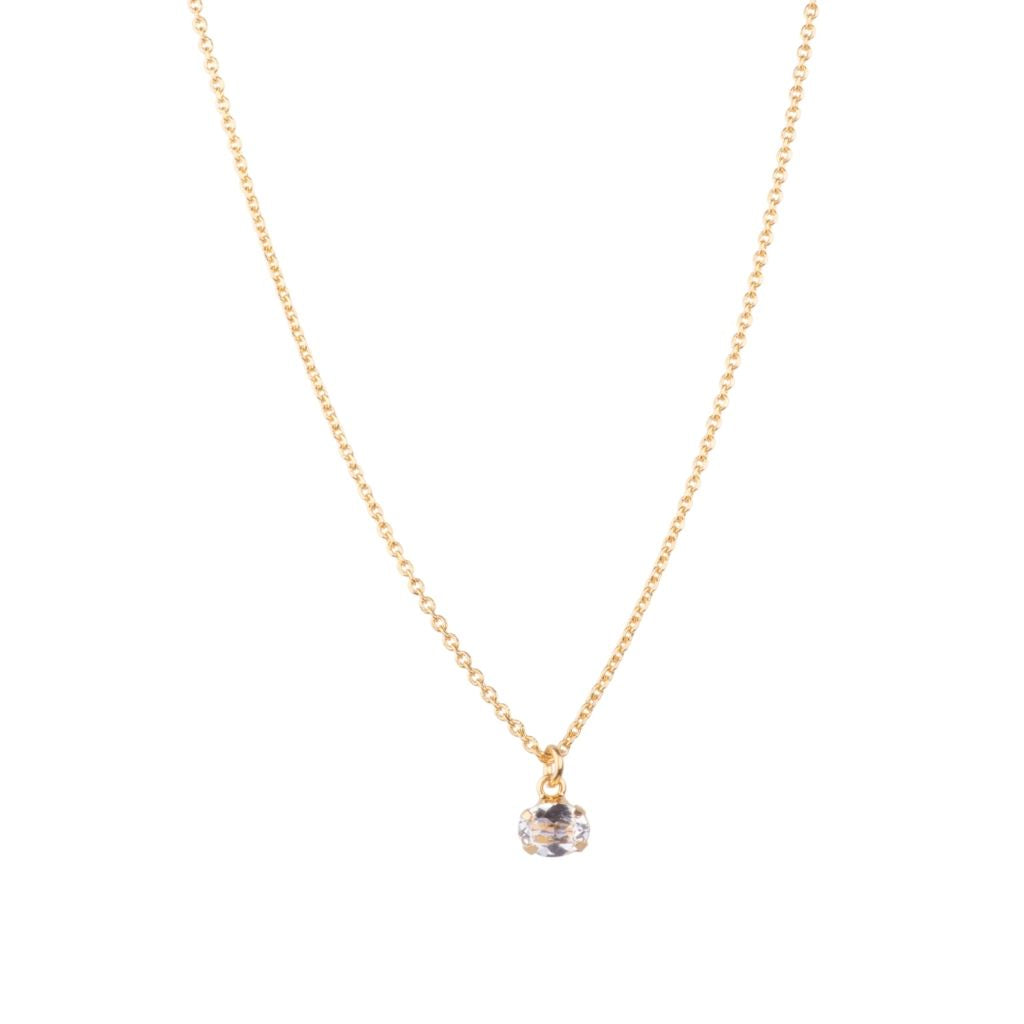 Oval Stone Pendant in "Clear Ignite" - Yellow Gold