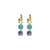Large Three Stone Leverback Earrings in "Vineyard Veranda" *Custom*