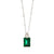Extra Luxurious Baguette Pendant in "Emerald and Pearl" (Choose Your Plating)
