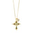 Lace Cross Pendant with Briolette in "Holly" - Yellow Gold