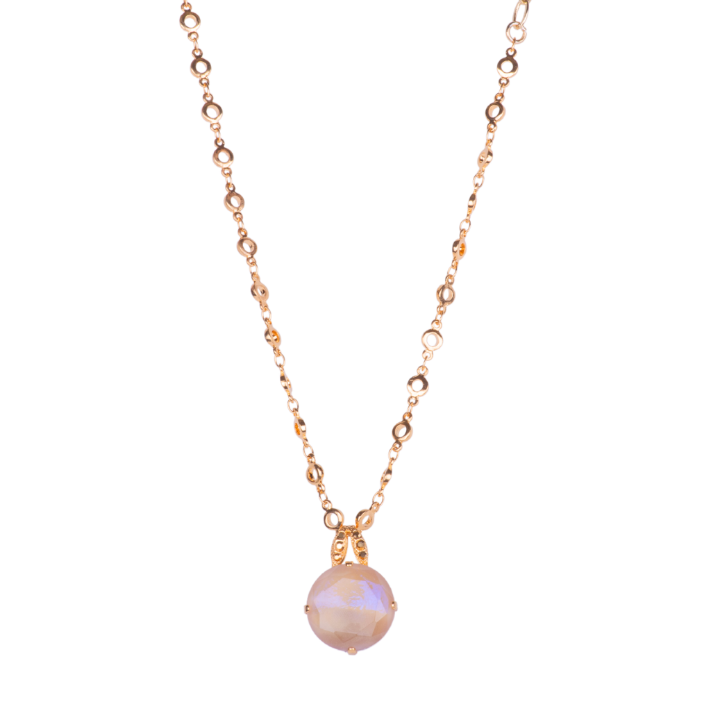 Extra Luxurious Stone Pendant in "Honey" - Yellow Gold