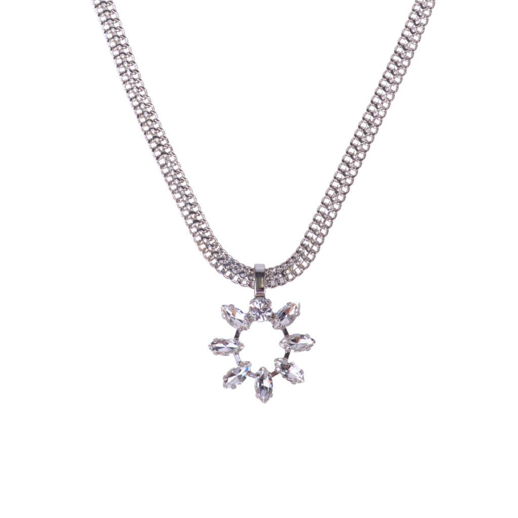 Marquise Open Pendant with Herringbone Chain in "On a Clear Day" *Custom*