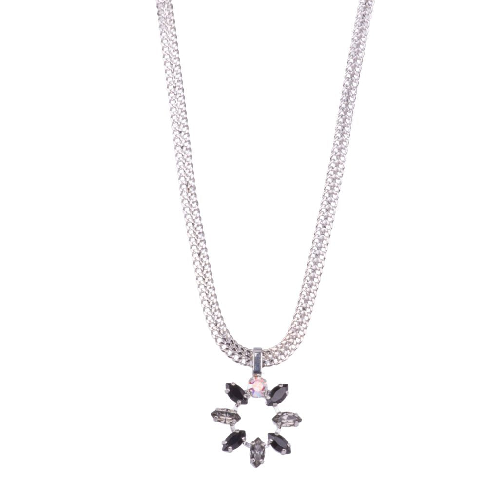 Marquise Open Pendant with Herringbone Chain in "Tuxedo" *Custom*
