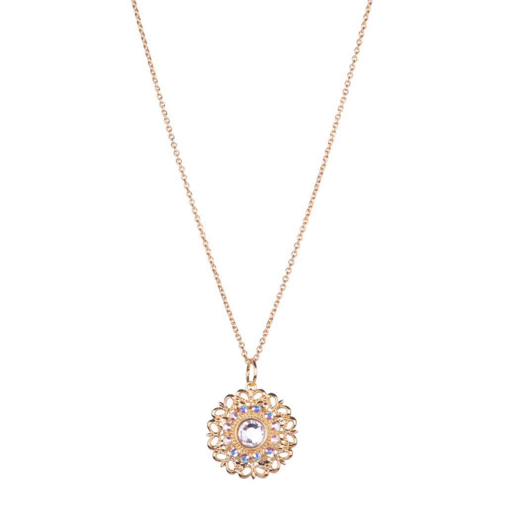Large Detailed and Ornate Pendant in "Winds of Change" - Yellow Gold