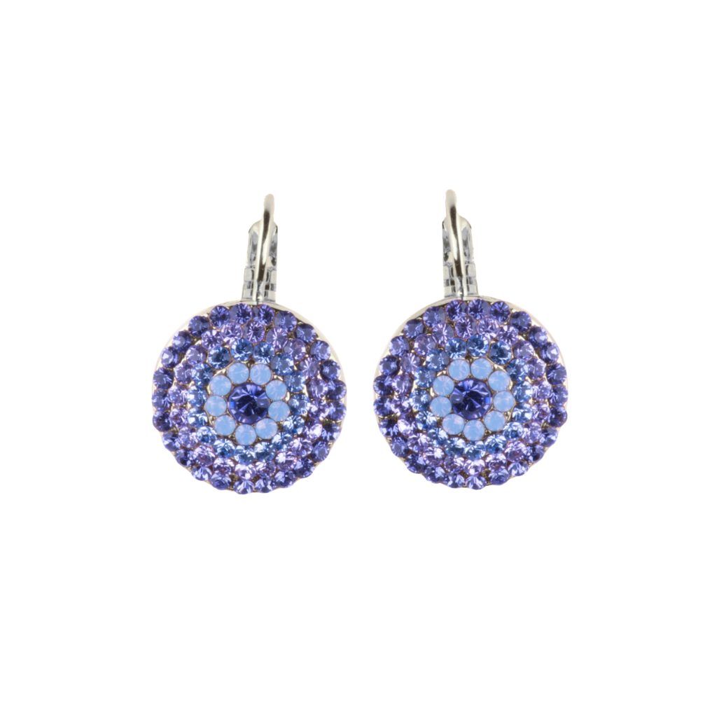 Extra Luxurious Pavé Earrings in "Lavender Fields" - Rhodium