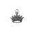 Crown Charm in "Aquamarine" -  Antique Silver