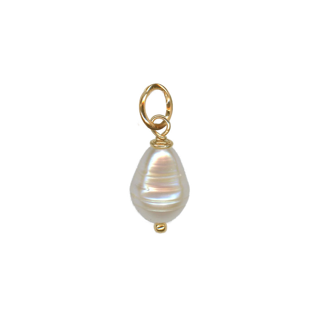 Pearl Droplet Charm - Choose Your Plating
