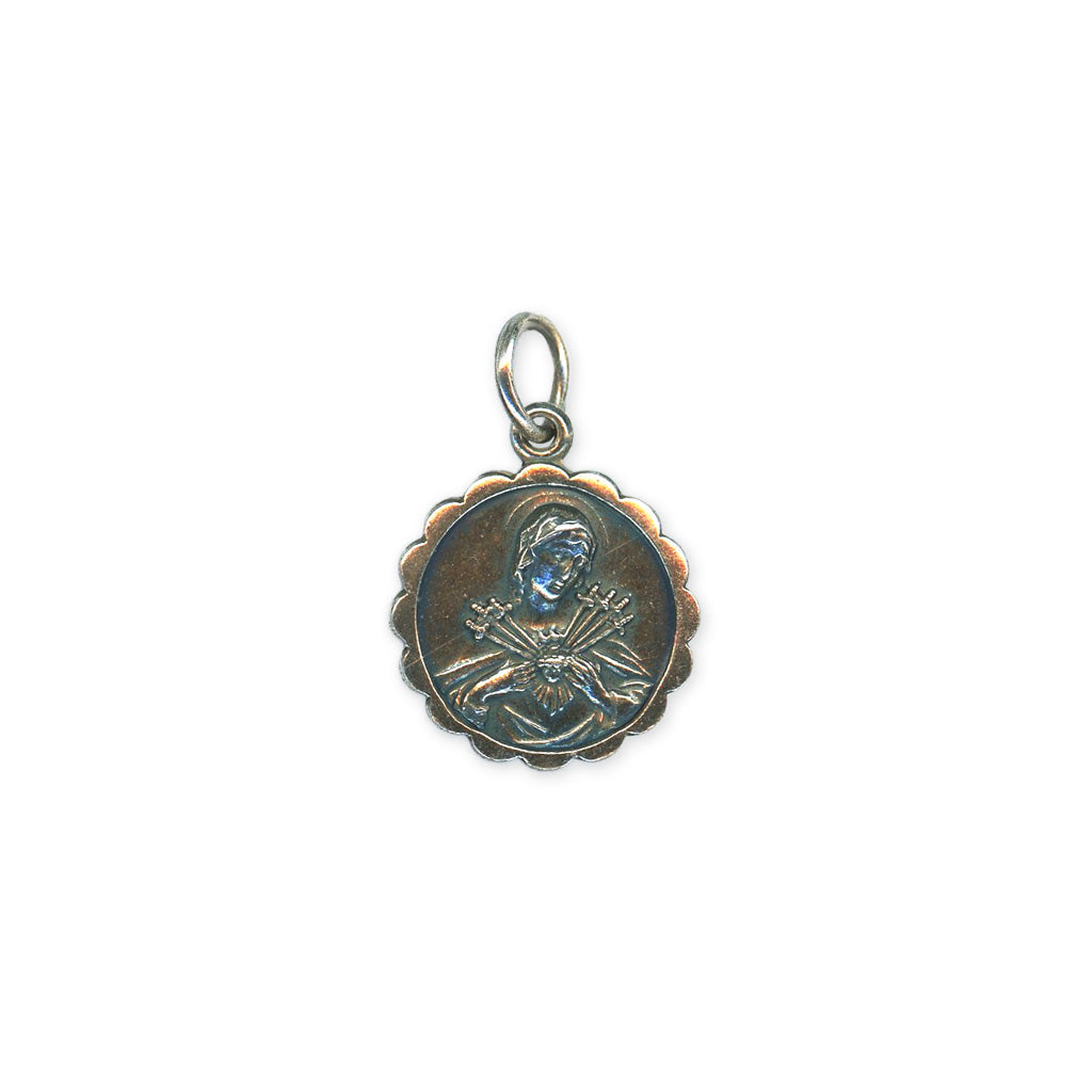 Mother Mary Charm - Antique Silver
