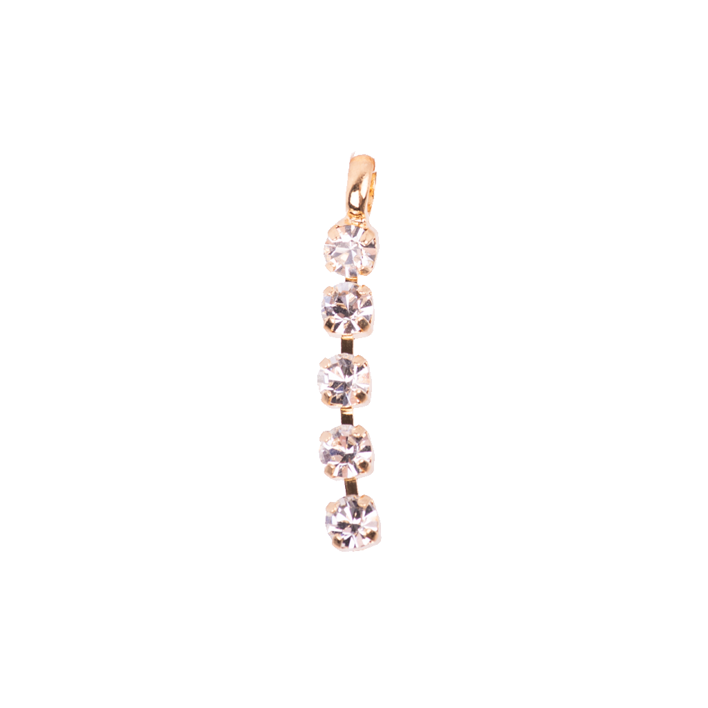 Five Crystal Charm in "Clear" - Yellow Gold