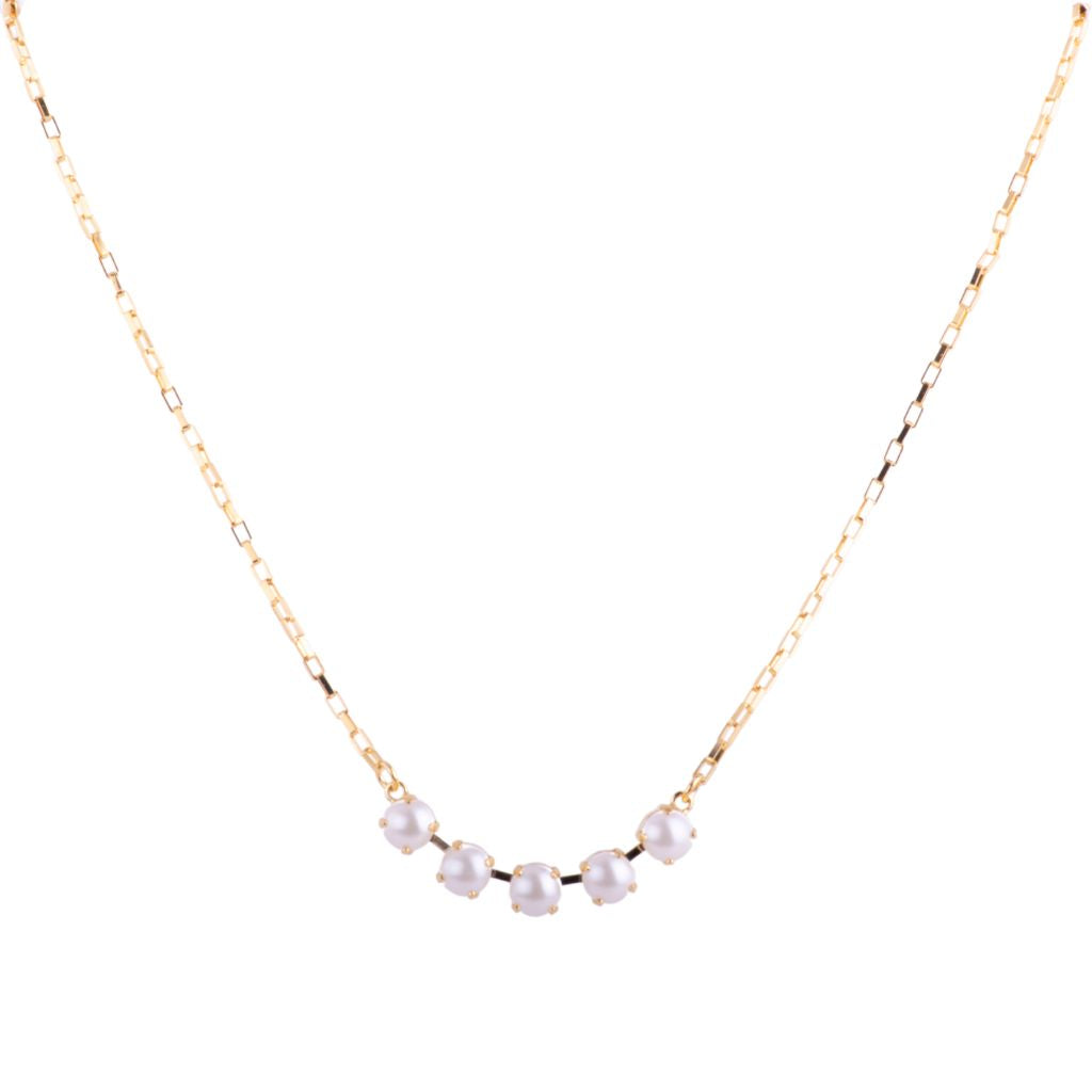 Medium Five Stone Necklace in "Pearl" *Custom*