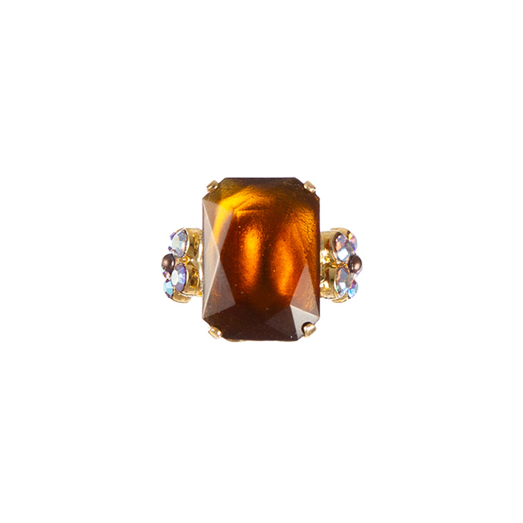 Large Emerald Cut Flower Ring in "Cello Solo" *Custom*
