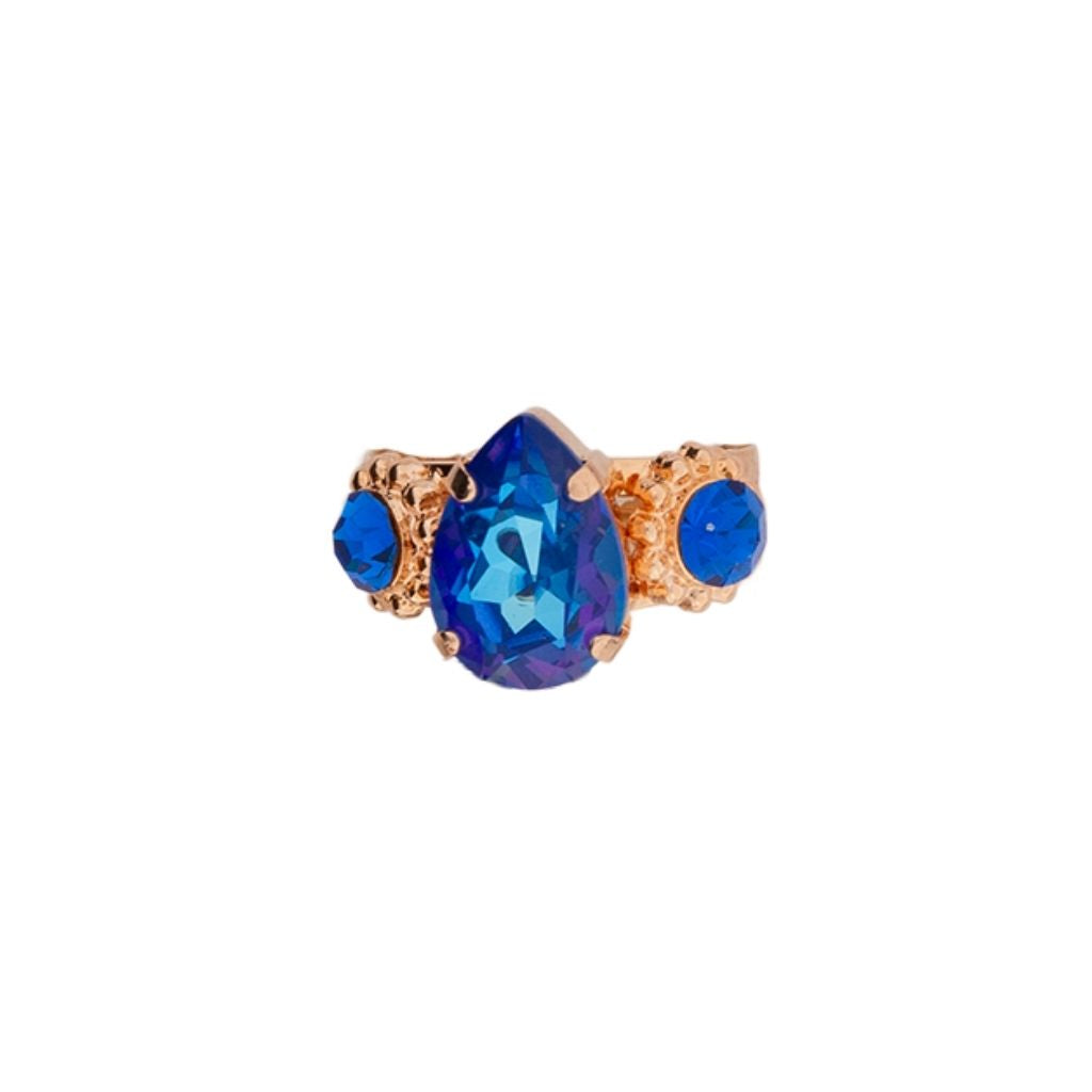 Embellished Pear Adjustable Ring in "Sun-Kissed Capri" *Custom*