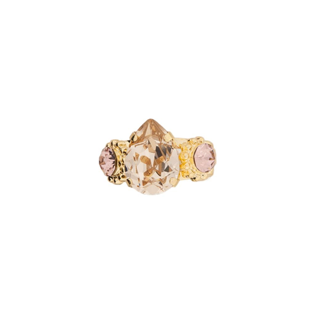 Embellished Pear Adjustable Ring in "Amaretto" *Custom*