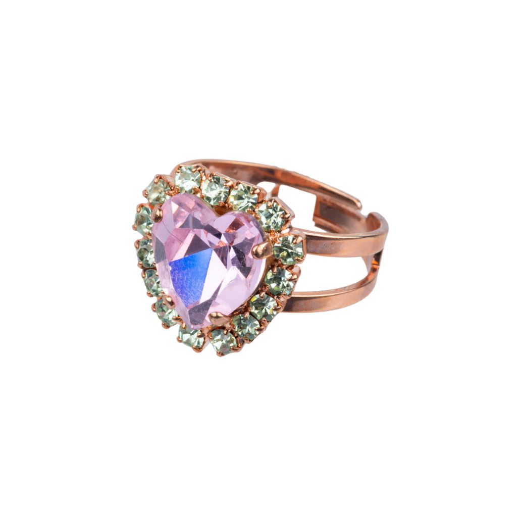 Extra Luxurious Heart Halo Ring in "Parasol" - Rose Gold