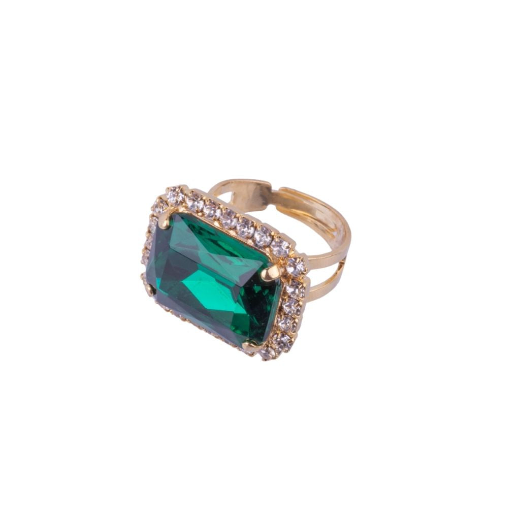 Extra Luxurious Halo Emerald Cut Ring in "Holiday" *Custom*