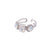 Triple Stone Ring in "White Opal" - Yellow Gold