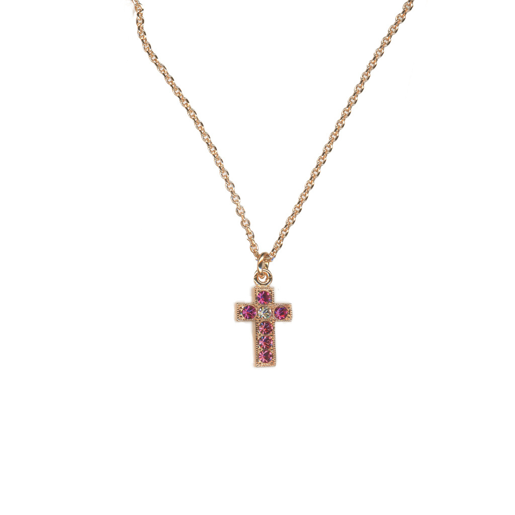 Petite Cross Pendant in "Bougainvillea" *Custom*