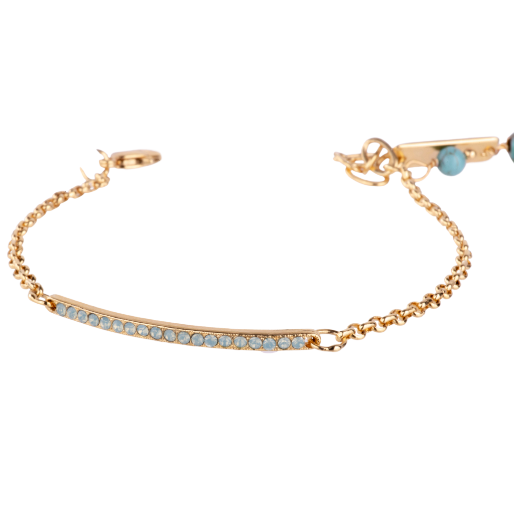 Petite Stackable Bracelet "Pacific Opal" - Yellow Gold