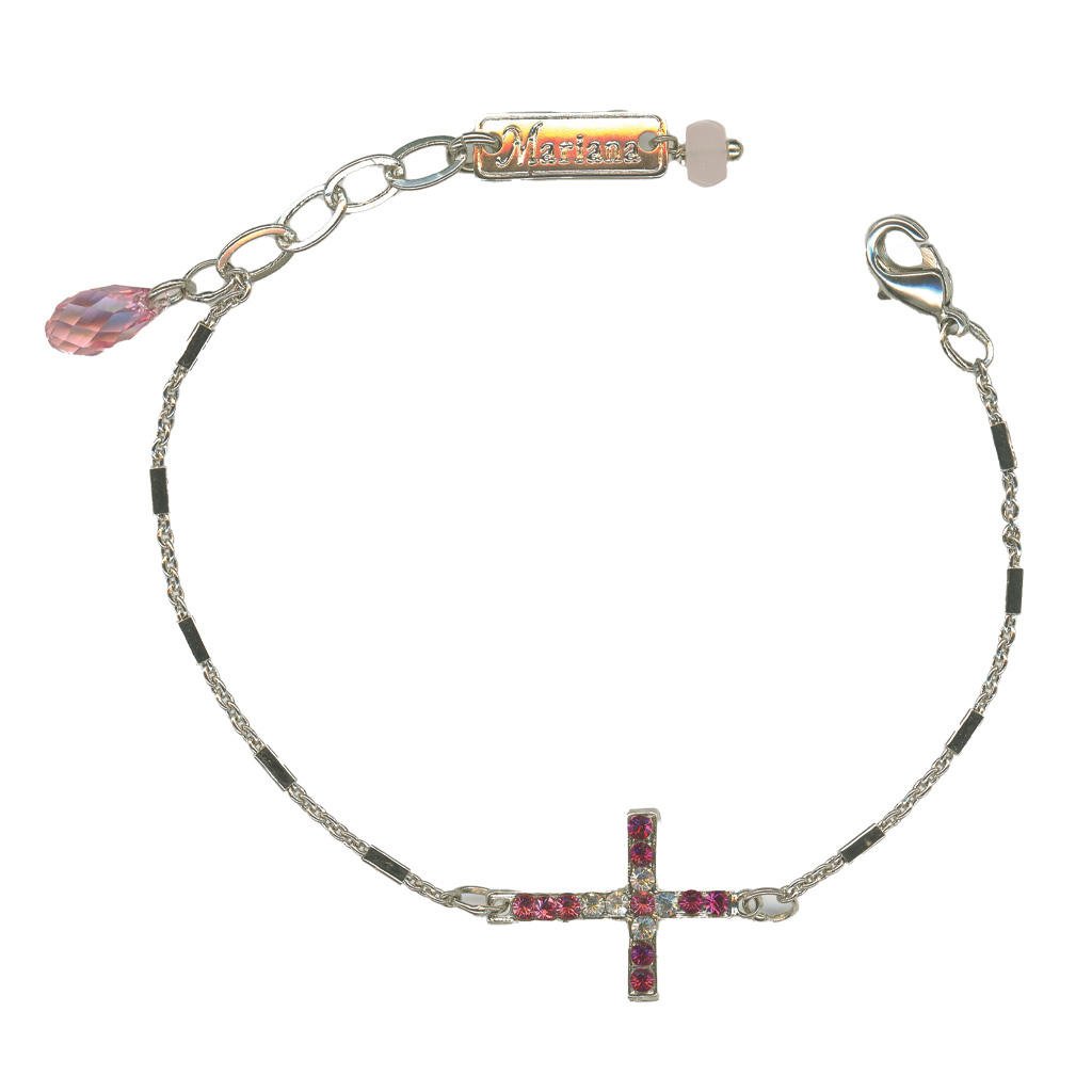 Petite Cross Chain Bracelet in "Bougainvillea" *Custom*