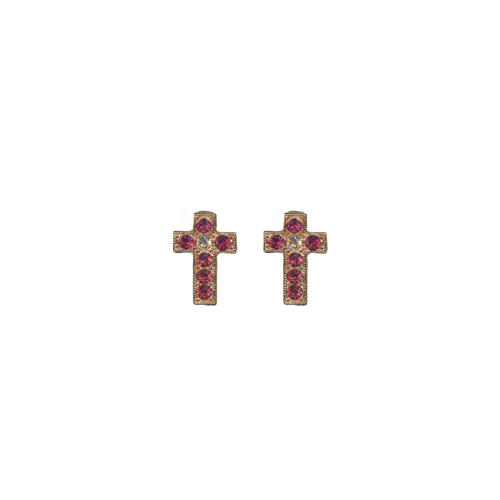 Petite Cross Post Earrings in "Bougainvillea" *Custom*