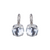 Large Round Leverback Earrings in "Checkerboard Clear" - Rhodium