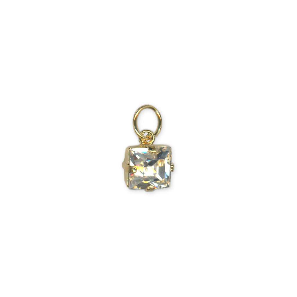 Square Charm -Choose Your Color- Yellow Gold and Rhodium