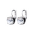 Large Round Leverback Earrings in "Checkerboard Clear" - Rhodium