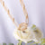 Petite Rectangle Pendant with Paperclip Chain in "Golden Shadow" *Custom*