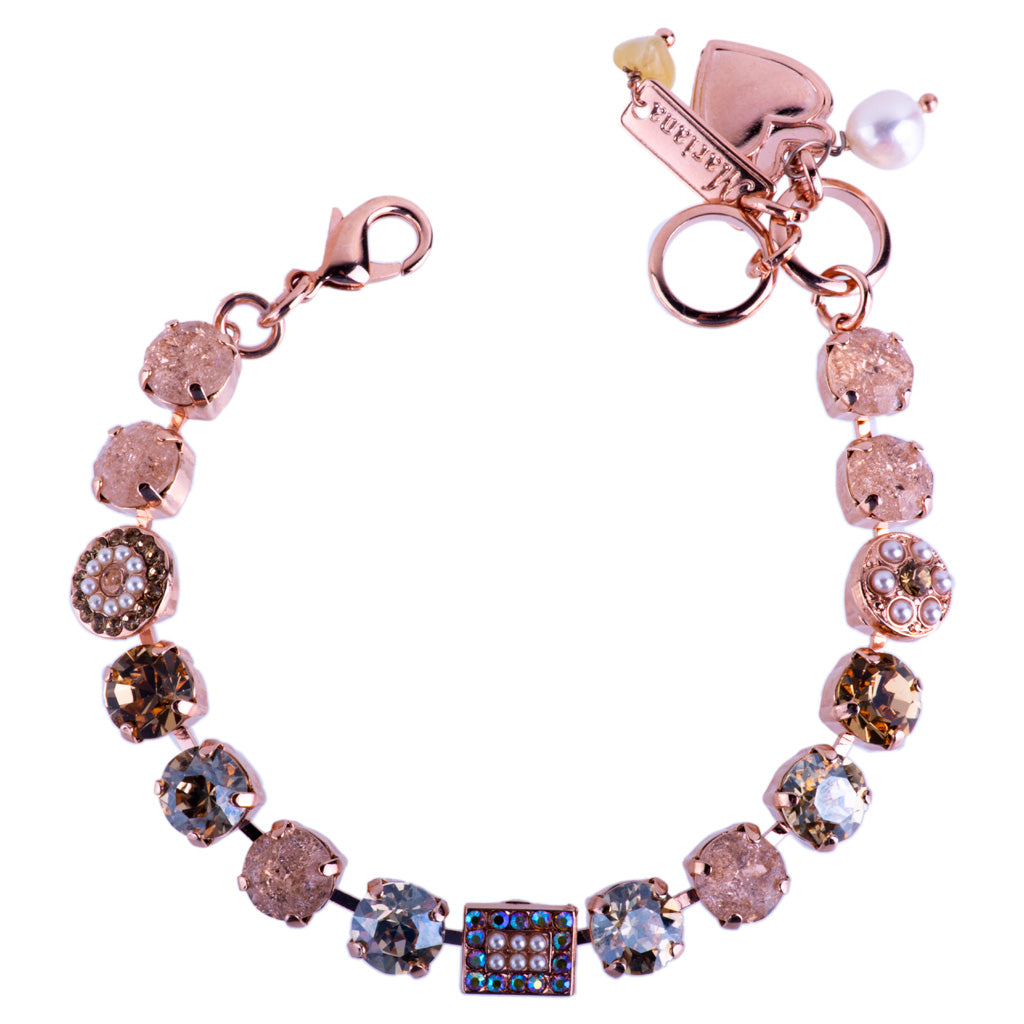 Medium Cluster and Pavé Bracelet in "Desert Rose" - Rose Gold