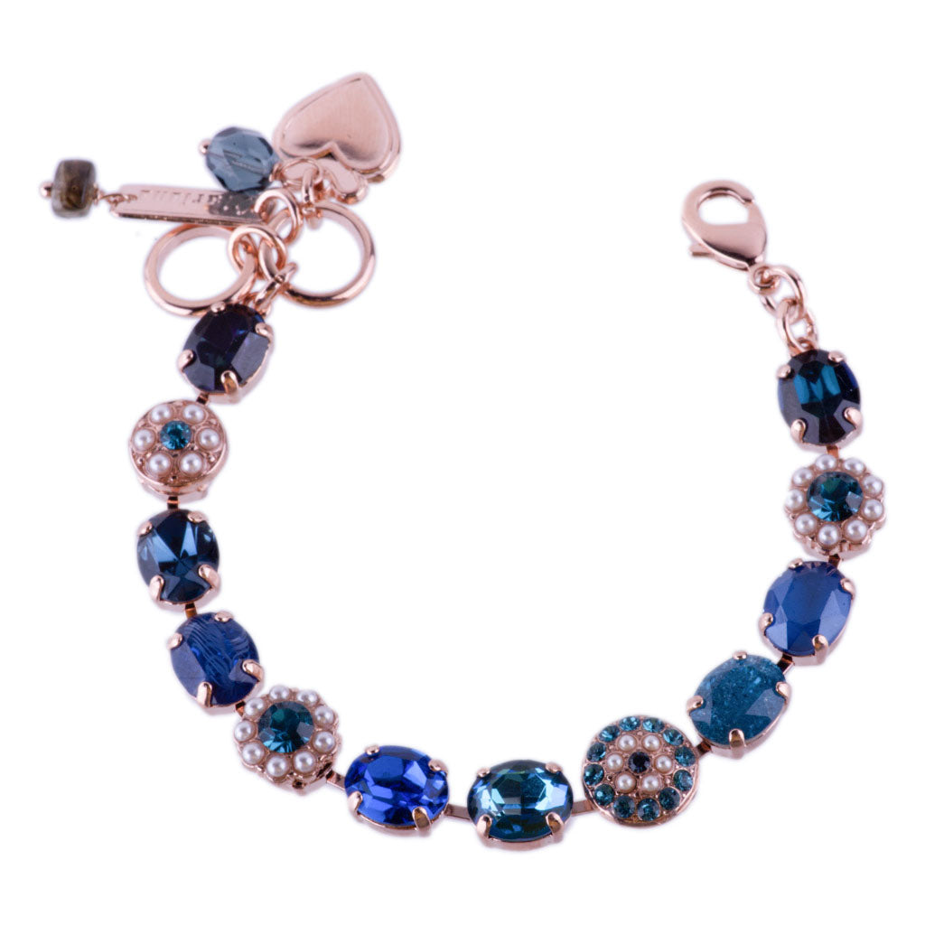 Medium Oval Pavé Bracelet in "Cascade" - Rose Gold