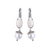 Small Pear Leverback Earrings with Drop in "Sahara" - Rhodium