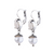 Small Pear Leverback Earrings with Drop in "Sahara" - Rhodium