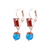 Small Emerald Leverback Earrings with Drop in "Terra" - Rose Gold