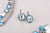 Square Halo Earrings in "Bay Blue" *Custom*