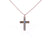 Petite Cross Pendant in "Moon Drops"- Rose Gold