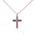 Petite Cross Pendant in "Moon Drops"- Rose Gold