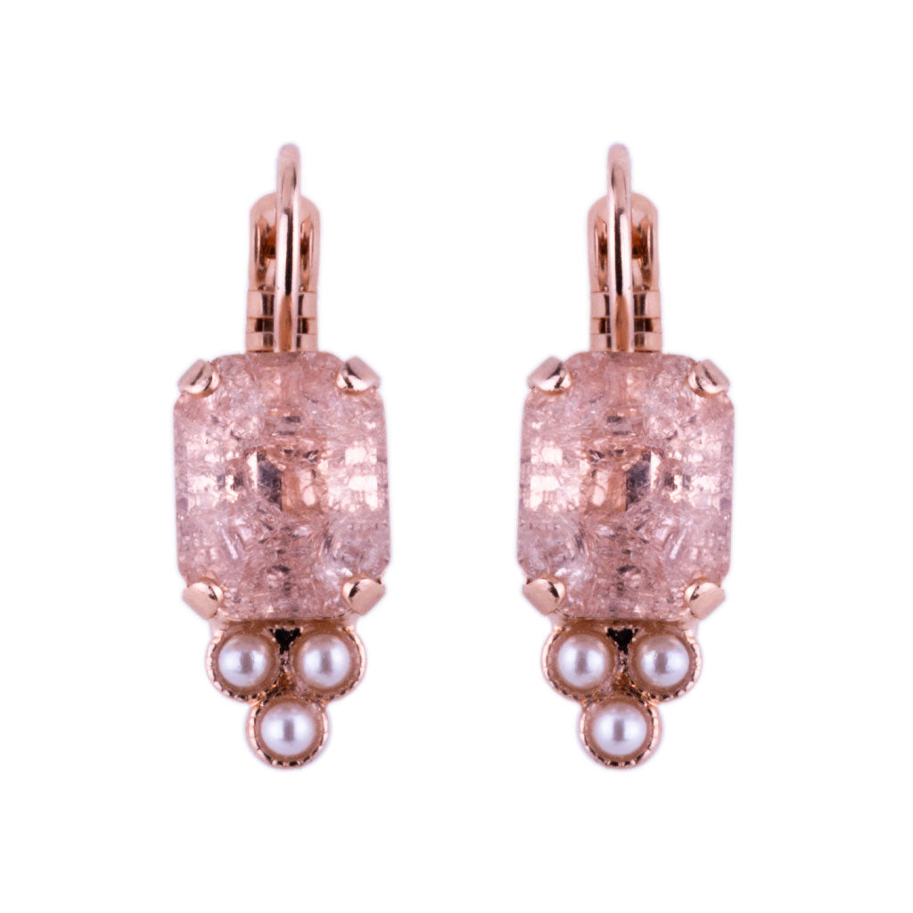Petite Emerald & Trio Cluster Leverback Earrings in "Desert Rose" *Custom*