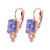 Petite Emerald & Trio Cluster Leverback Earrings in "Violet" *Custom*