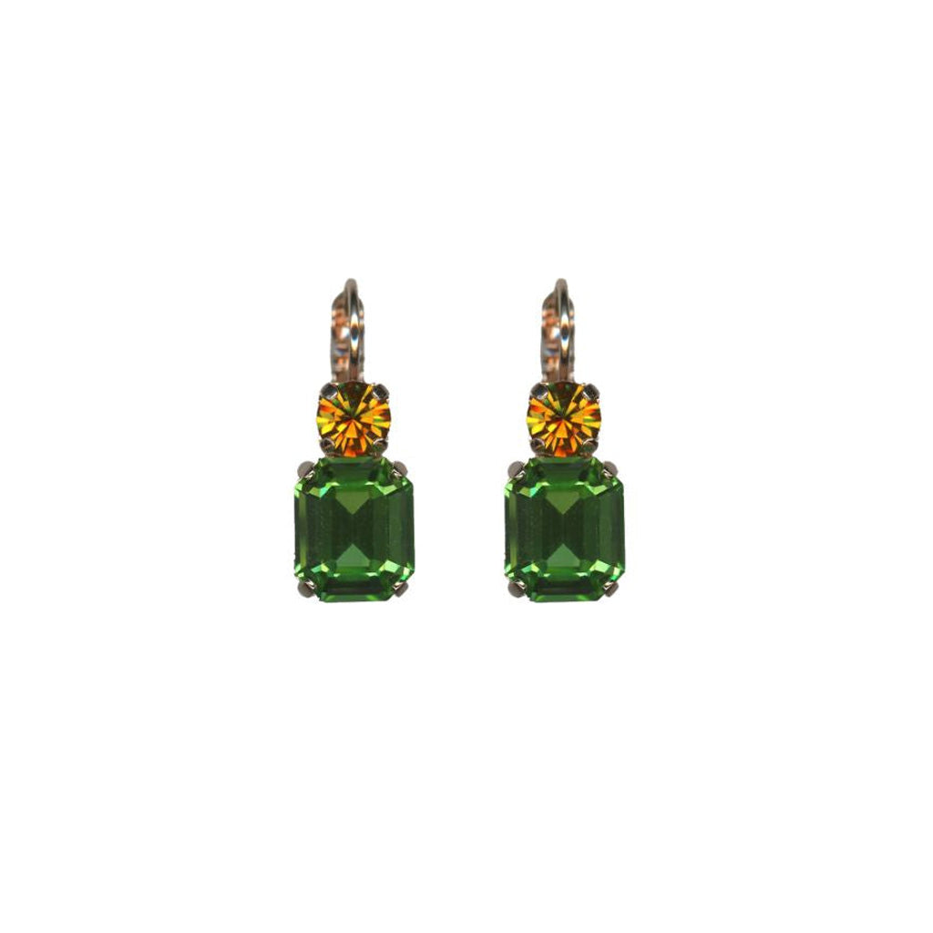 Large Emerald Classic Leverback Earrings in "Festival" *Custom*