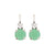 Large Double Stone Leverback Earrings in "Malibu Mint" - Antique Silver