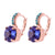 Large Embellished Leverback Earrings in "Violet" *Custom*